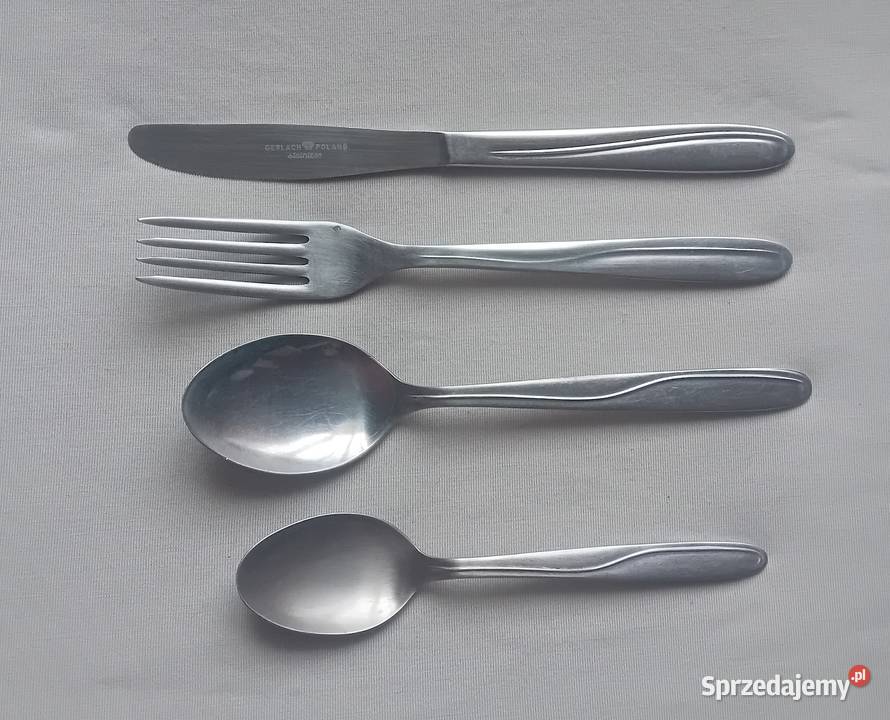 Komplecik sztućców Gerlach jednej osoby Stal wielkopolskie Koźminek