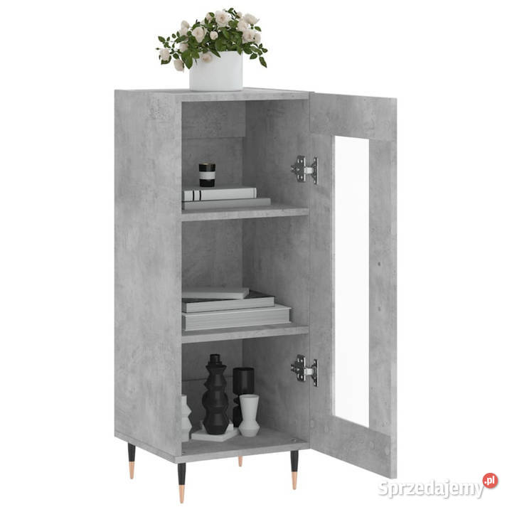 Szafka szarość betonu 345x34x90 materiał