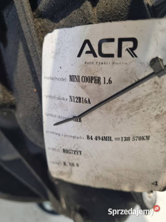 SKRZYNIA BIEGÓW Mini Cooper R56 16 VTI MANUALNA Chełm