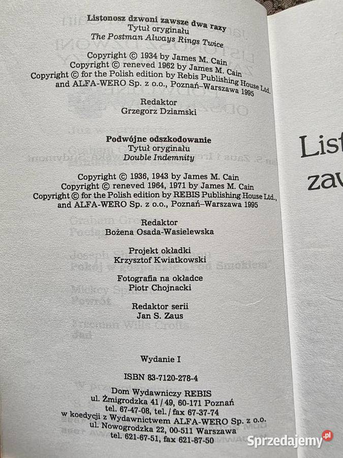 Listonosz dzwoni zawsze dwa razy i Podwójne Kraków