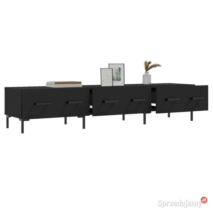 Szafka pod TV czarna 150x36x30 materiał Warszawa