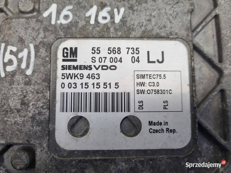 Opel Astra III H 16 16V STEROWNIK SILNIKA osobowe Rudka