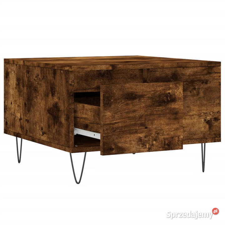 Stolik kawowy przydymiony dąb 55x55x365 WM830761 Stoły