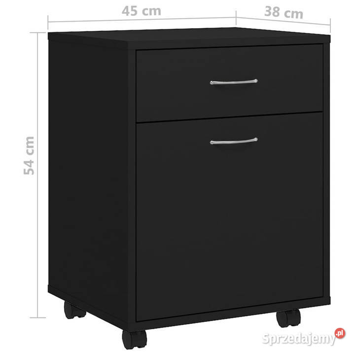 Szafka na kółkach czarna 45x38x54 materiał Pozostałe Warszawa