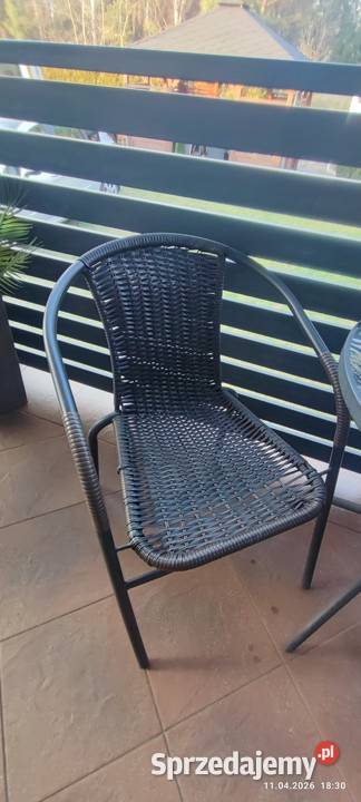 Komplet ogrodowy 2 krzesła stolik szklany ratan śląskie Siewierz