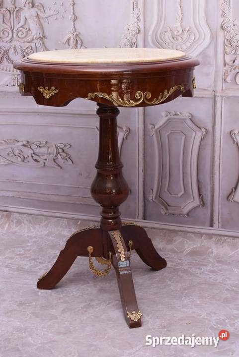 Drewniany Stolik z Marmurowym Blatem Stół Kraków