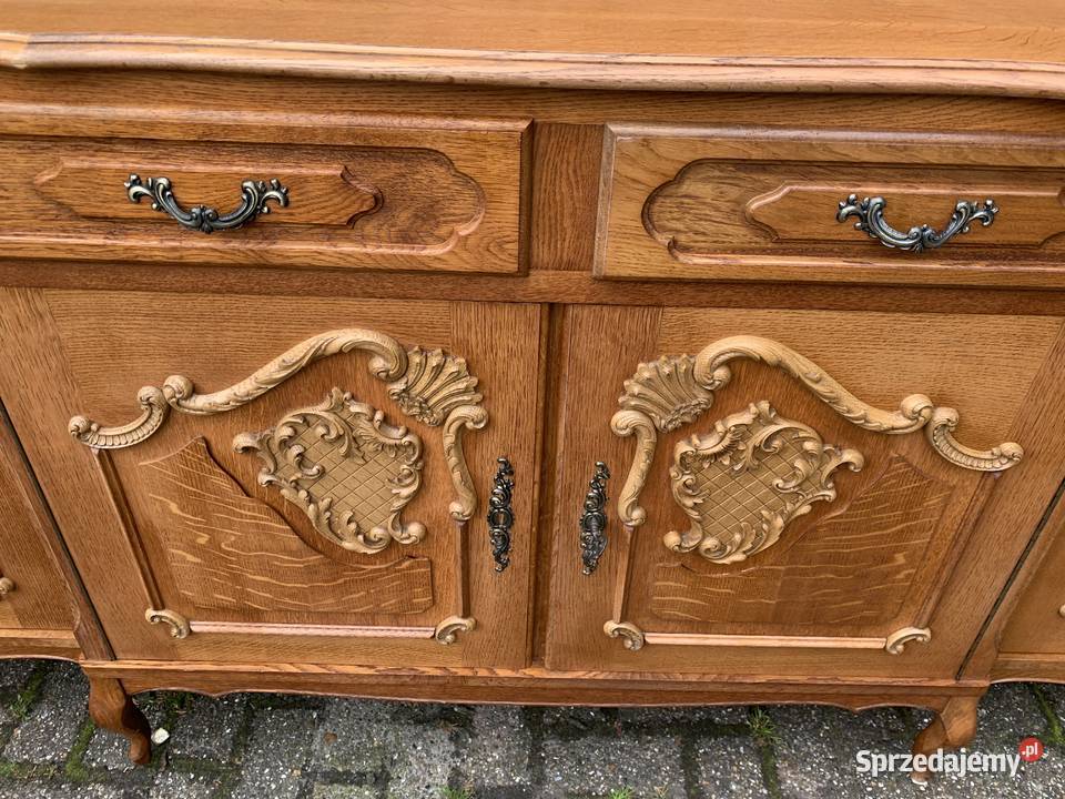 Piękna dębowa komoda w stylu ludwikowskim Meble Toruń