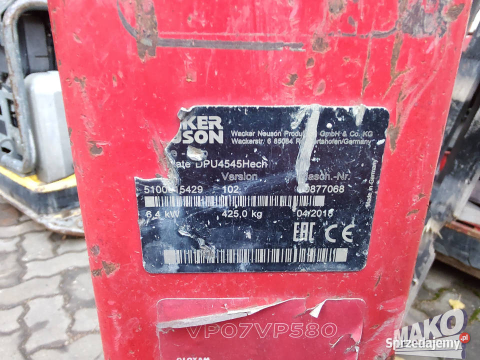 Zagęszczarka Wacker Neuson DPU4545Hech Amman Ostrowiec Świętokrzyski