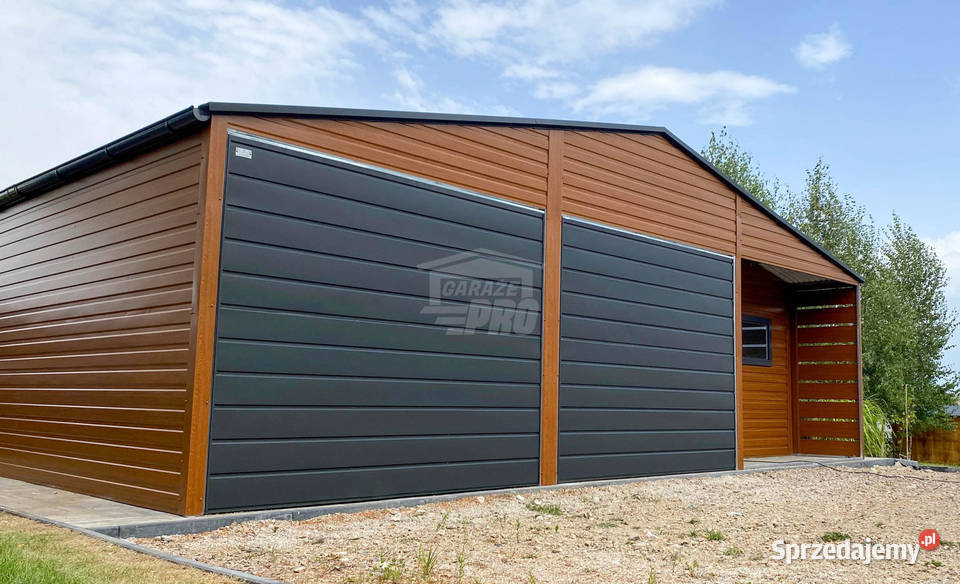 Garaż blaszany 5x9m wnęka 2x brama drzwi okno Bydgoszcz