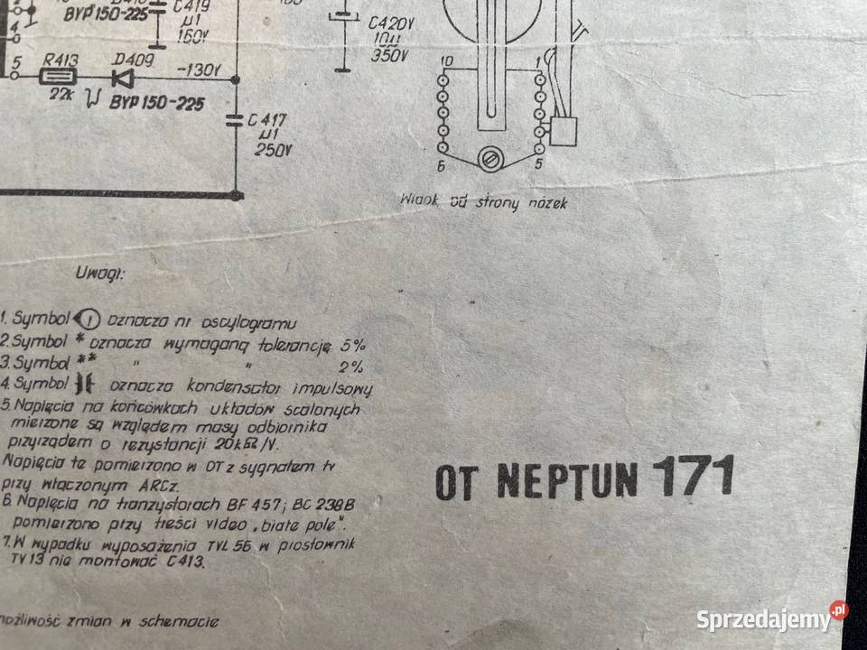 PRL Neptun 171 instrukcja schemat DTR oryginał Kołobrzeg sprzedam
