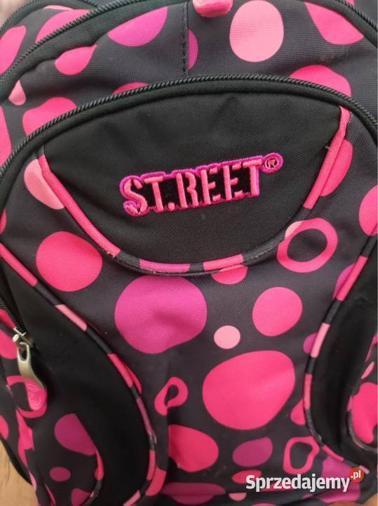 Plecak STREET w kropki czarny różowy sprzedam
