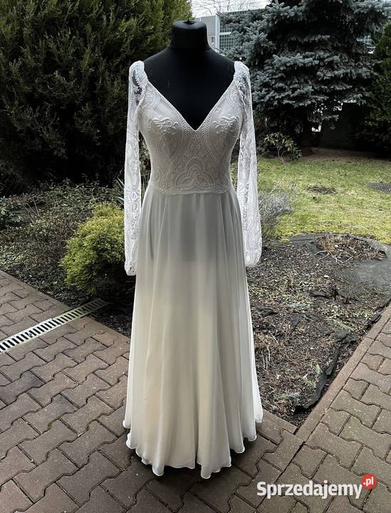 Suknia ślubna ML biały mazowieckie sprzedam