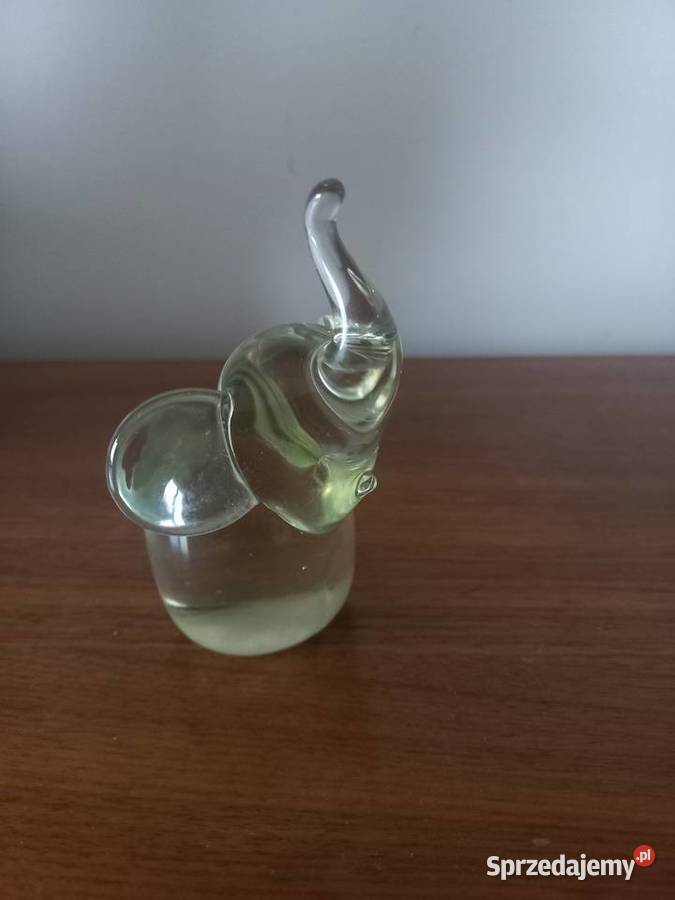 Figurka szklana Słoń szkło krysztalowe kujawsko-pomorskie Toruń