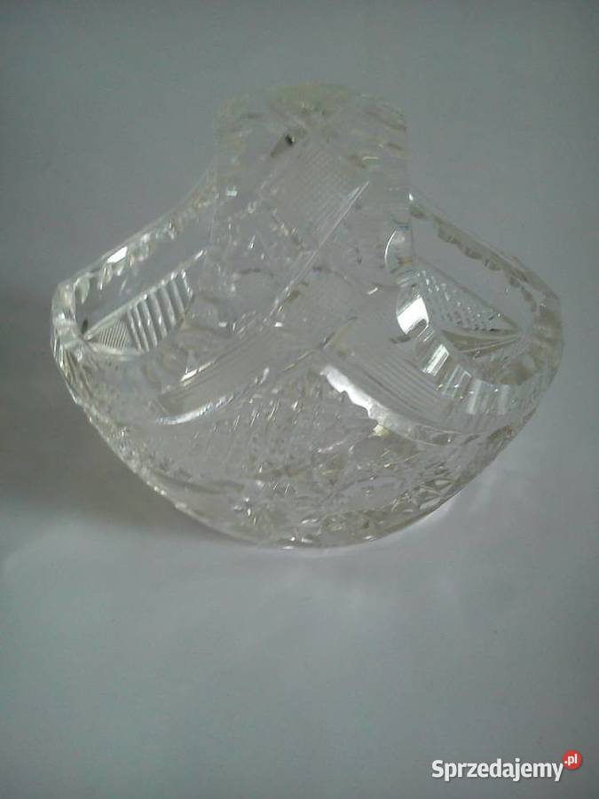 Kryształowy koszyk ozdobny z okresu PRL zachodniopomorskie Szczecinek