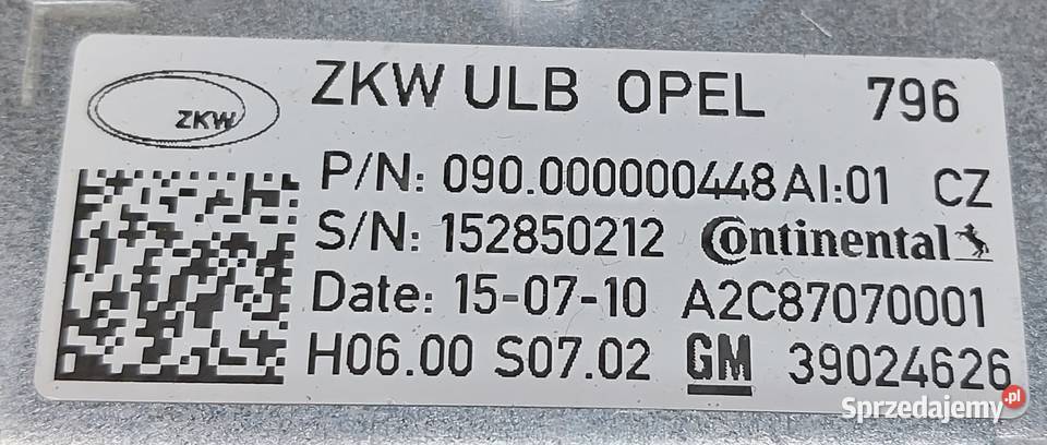 PRZETWORNICA MODUŁ LED OPEL ASTRA K V 39024626 dolnośląskie sprzedam