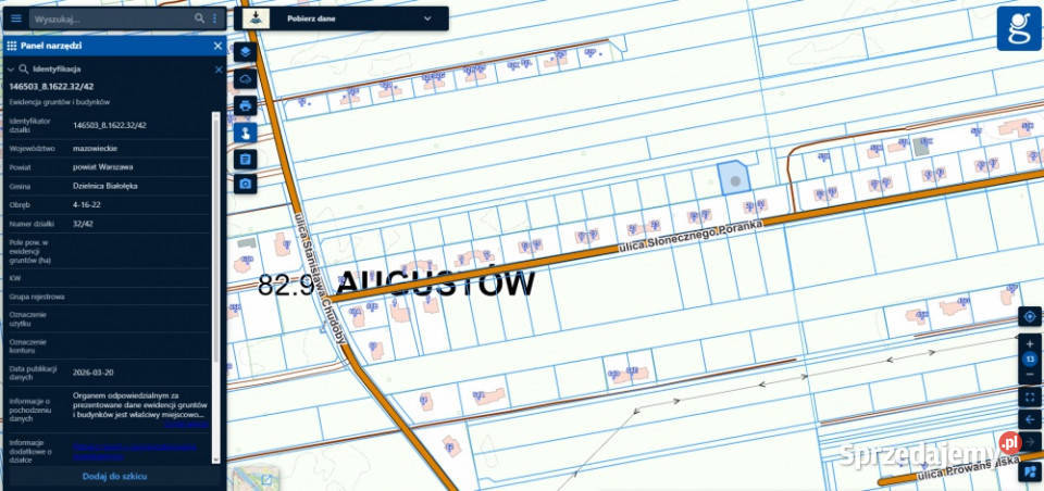 WarszawaBiałołęka Olesin działka 1500 m2 utwardzona