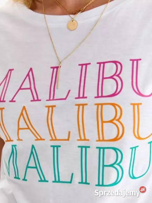 biały tshirt z wiązaniem Top Secret