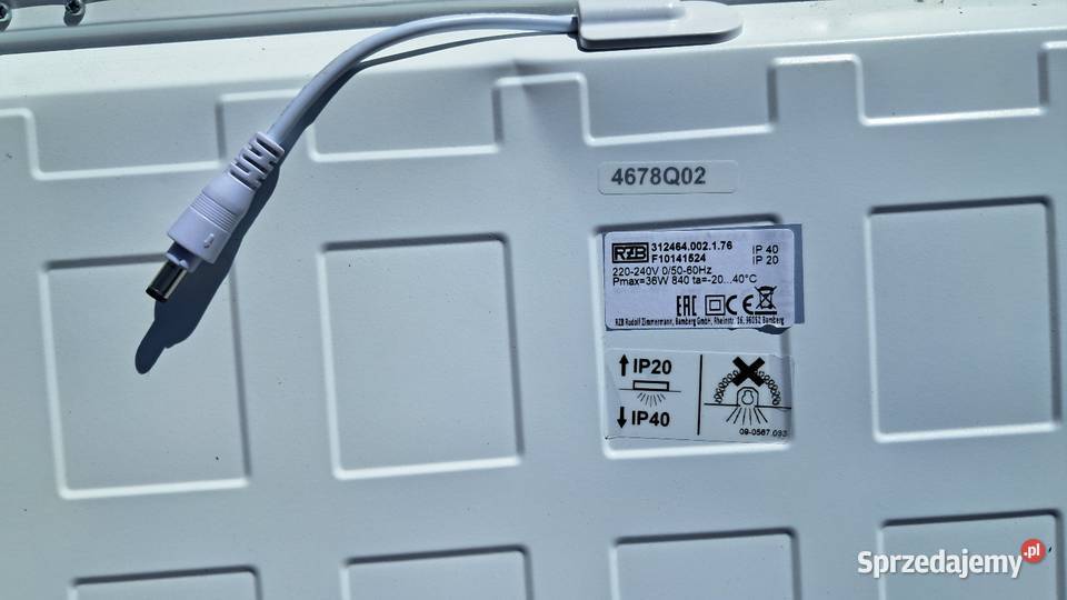 Nowe Panele LED RZB Kaleea 62x62 4600lm 4000K Świecie