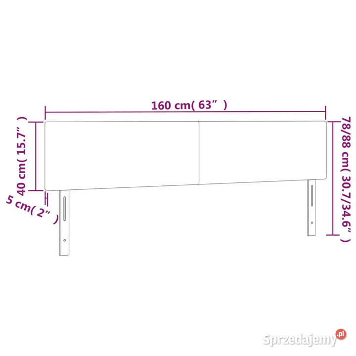 Zagłówek do łóżka z LED różowy 160x5x7888 Warszawa