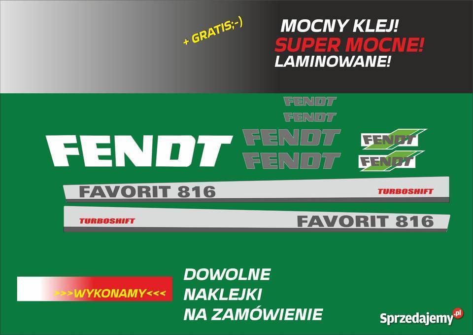 Naklejki Fendt Favorit 816 mocne laminat inne Jeżewo