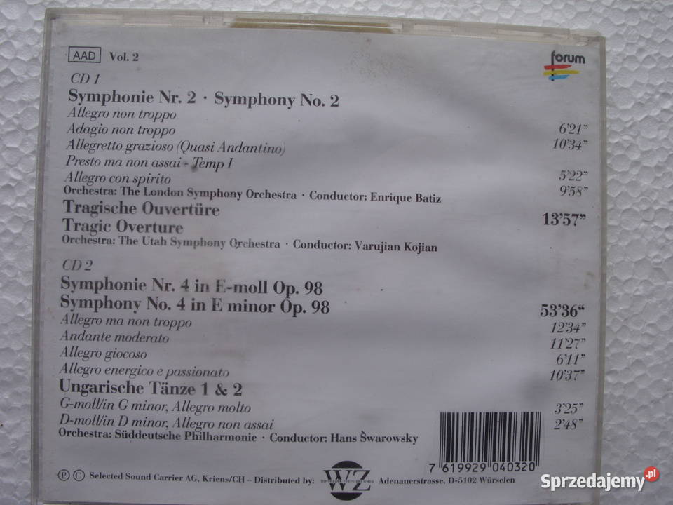 SD 2000 JOHANNES BRAHMSUNGARISZE TANZE folia Wołów