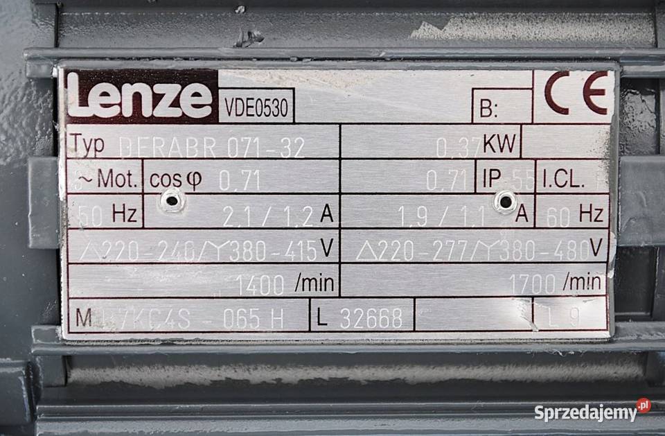 Motoreduktor kołnierzowy 037kw 86obr z hamulcem Kargowa
