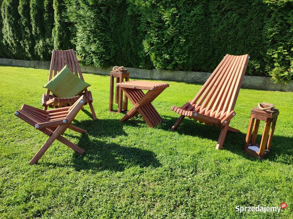 Krzesło ogrodowe drewniane składane Leżak Komplety mebli Kraków