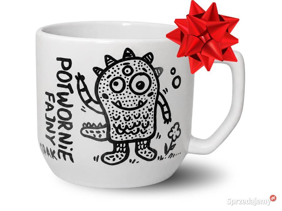 Kubek Ceramiczny Ręcznie Malowany POTWÓR 300ml Dobrzykowice
