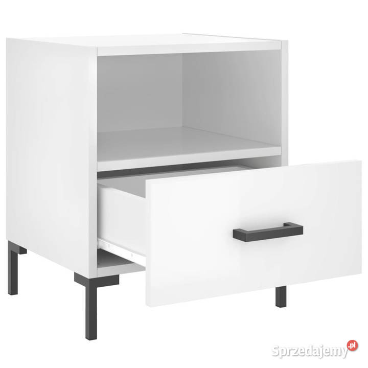 Szafki nocne 2 białe wysoki połysk 40x35x475 Warszawa