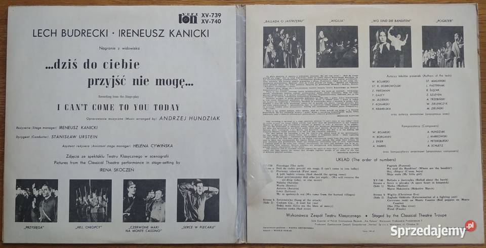 Winyl Dziś Do Przyjść Nie Mogę Lech Budrecki