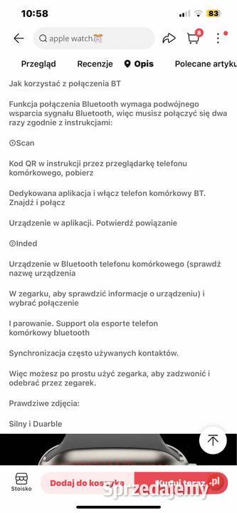 smartwatch z Chin pomiar glukozy Piła sprzedam