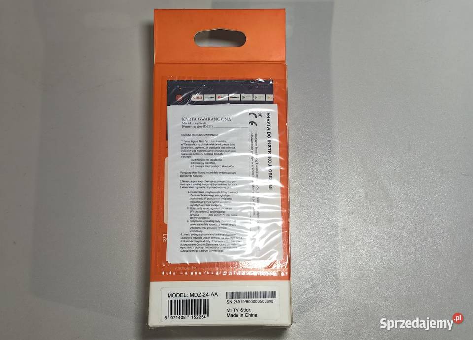 Android TV Xiaomi Mi Tv Stick nowy pudełko DPD Inczew sprzedam