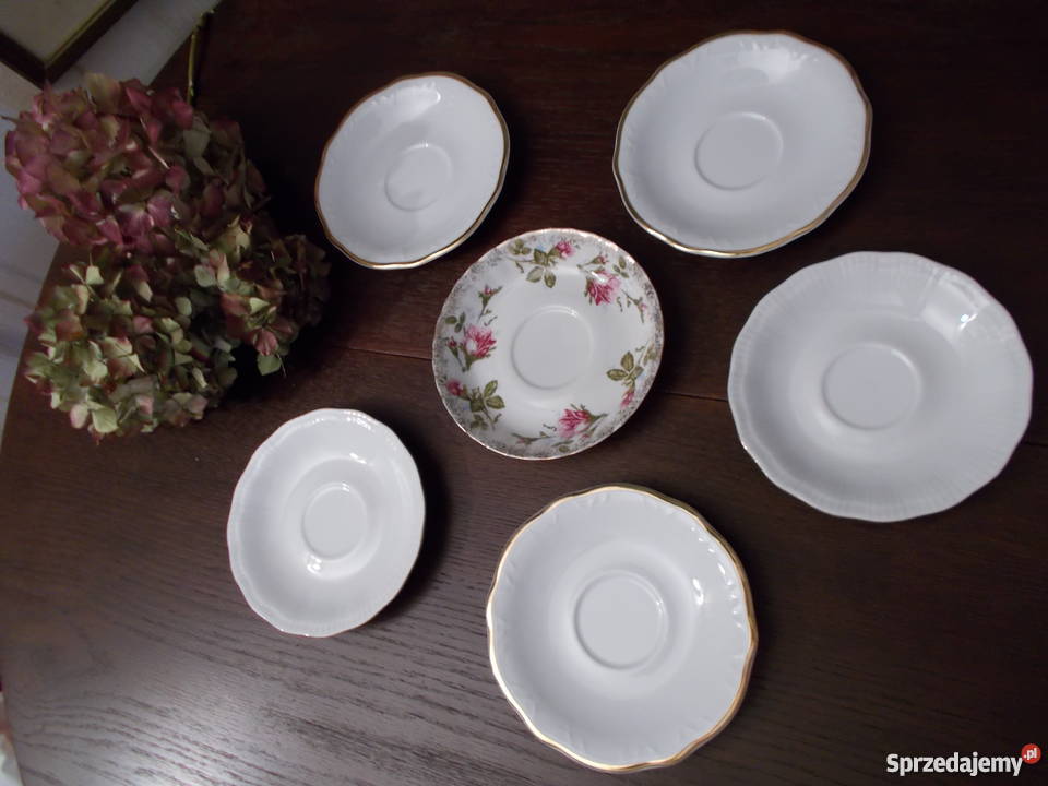 Złocenia Porcelanowe Talerzyki Podstawki Szczecin