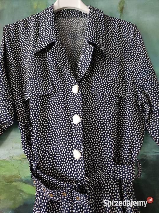 szykowny vintage modny kombinezon w grochy Groszki