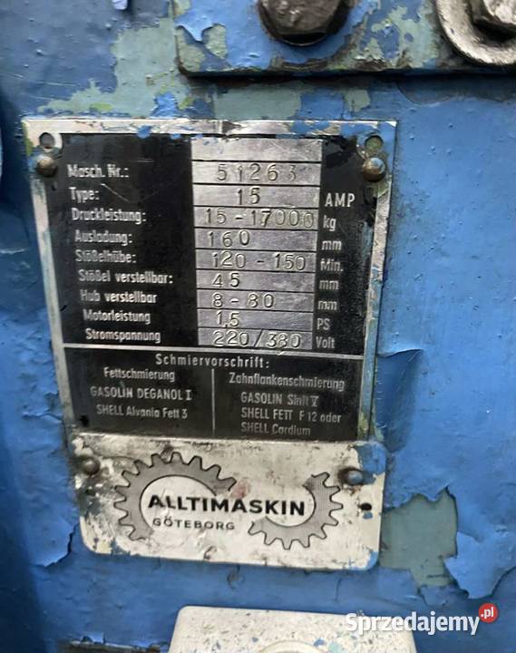 Prasa mimośrodowa 17 ton Głowno