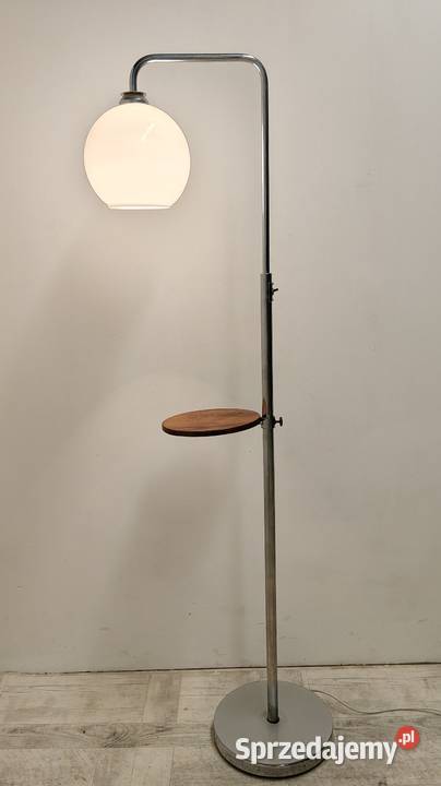 lampa podłogowa art deco modernizm chrom lata Radomsko