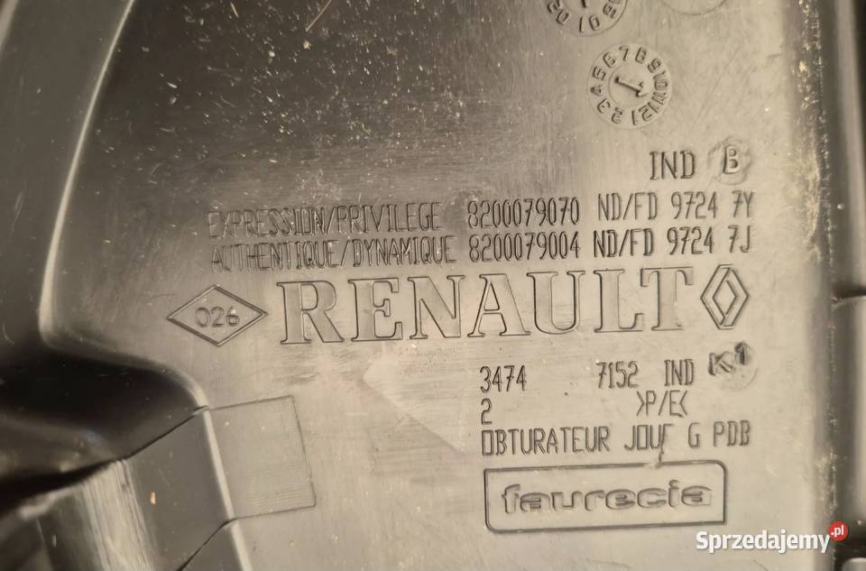 OSŁONA ZAŚLEPKA DESKI KONSOLI P L RENAULT MEGANE