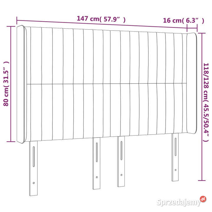 Zagłówek do łóżka z LED taupe 147x16x118128 Warszawa sprzedam