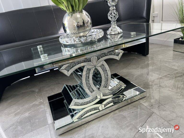 Nowoczesna ława szklana Glamour z kryształkami Nowy Sącz