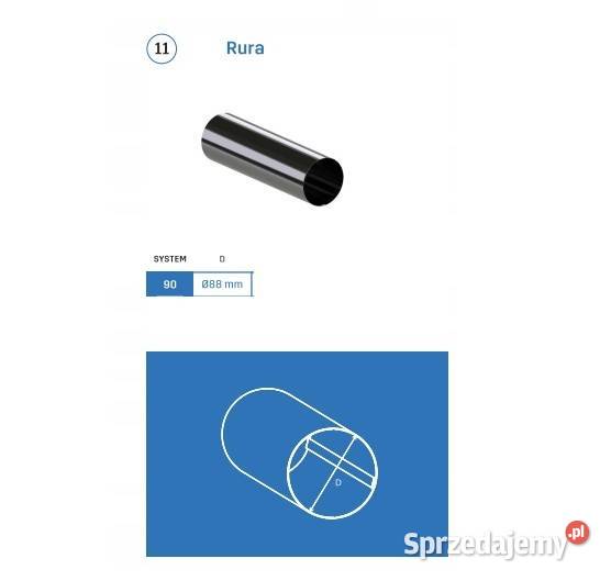 KROP STAL System rynnowy RURA fi 90 1m CZARNY