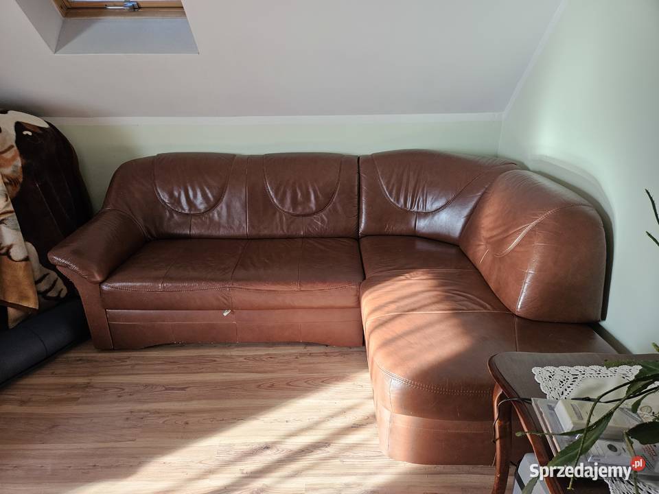 Sprzedam narożnik skórzany z możliwością spania dolnośląskie Ligota Piękna