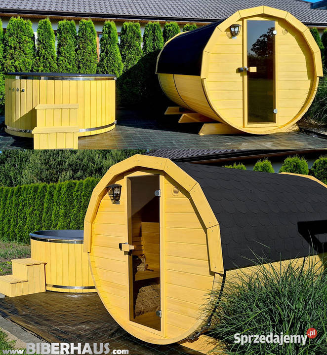 SAUNA Ogrodowa 300 PRZEBIERALNIA BECZKA 500L Sauny