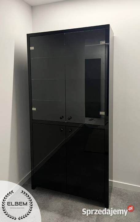 Witryna czarne szkło Glamour 40cm