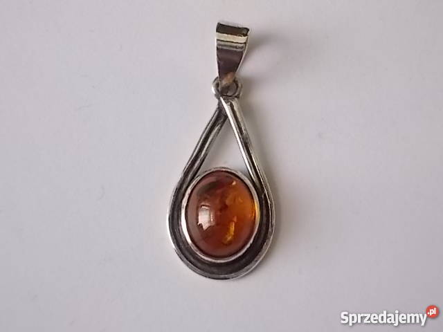 WISIOREK SREBRO Z BURSZTYNEM Naszyjniki