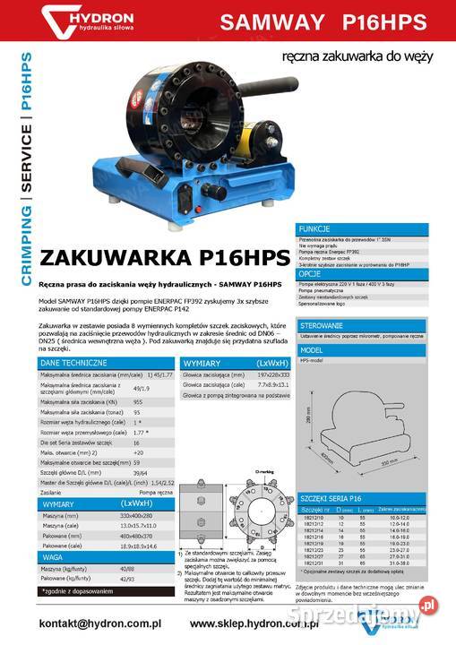 Zakuwarka ręczna P16HPS 12SN do 45mm SAMWAY Złotów