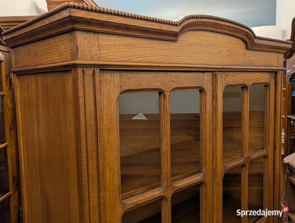 ładna dębowa bibliotekawitryna secesyjnasklep Meble Antyki, Sztuka, Kolekcje Dąbrowa Górnicza