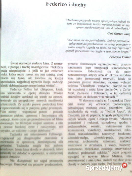Federico Fellini Filmoteka Narodowa Włoski Warszawa