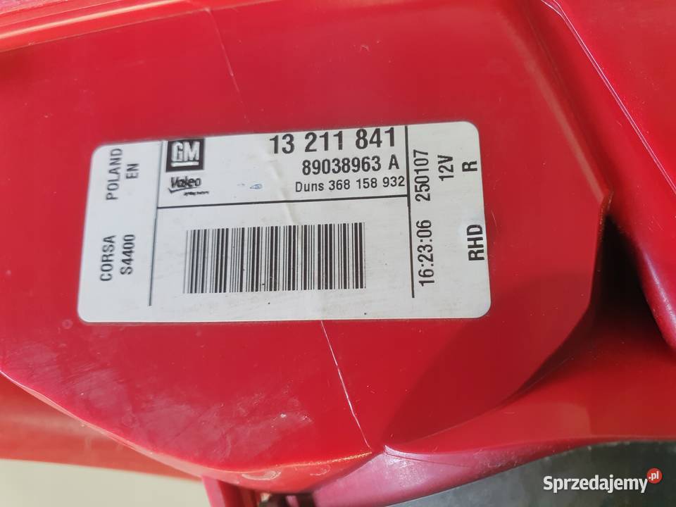 LAMPA PRAWA Opel Corsa D 3 drzwi TYLNA prawy tył Chełm