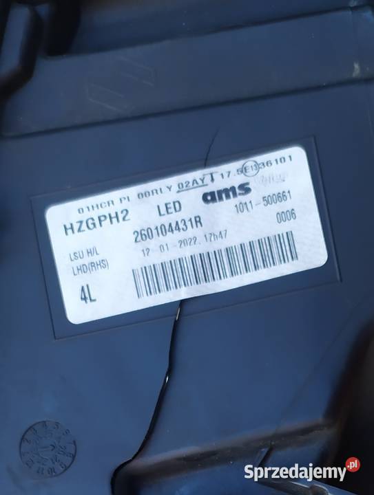 Koleos II lift reflektor lewy prawy full led śląskie Rybnik