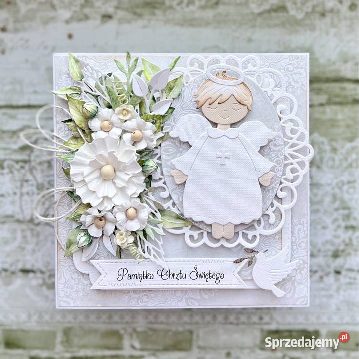 Kartka na Chrzest ręcznie robiona w pudełku z sprzedam